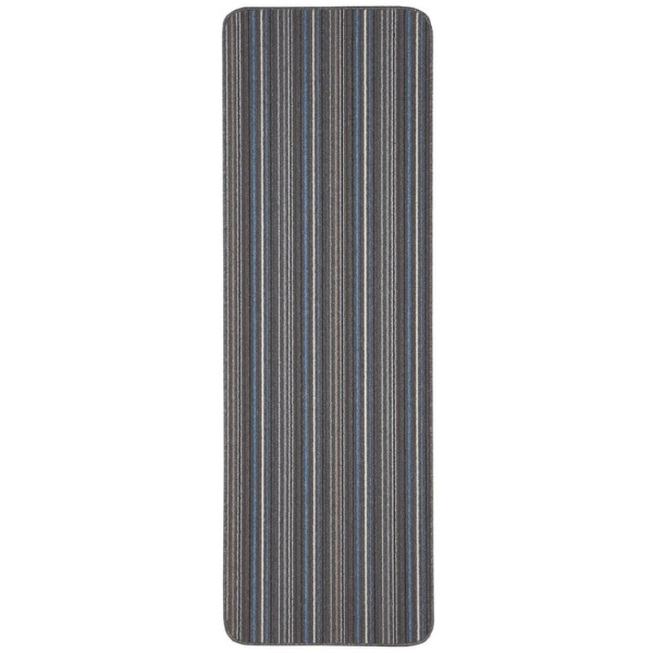 Stockholm Lead/Light Blue Washable Mat - Bargainia.com - 