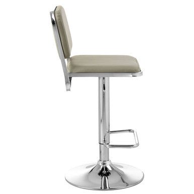 Stockholm Light Grey Seat And Chrome Base Bar Stool - Bargainia.com - 5018705429137