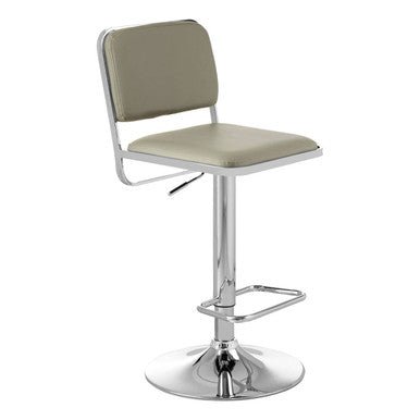 Stockholm Light Grey Seat And Chrome Base Bar Stool - Bargainia.com - 5018705429137