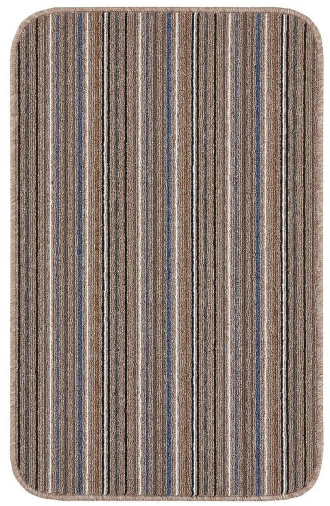 Stockholm Mocha/Blue Washable Mat - Bargainia.com - 