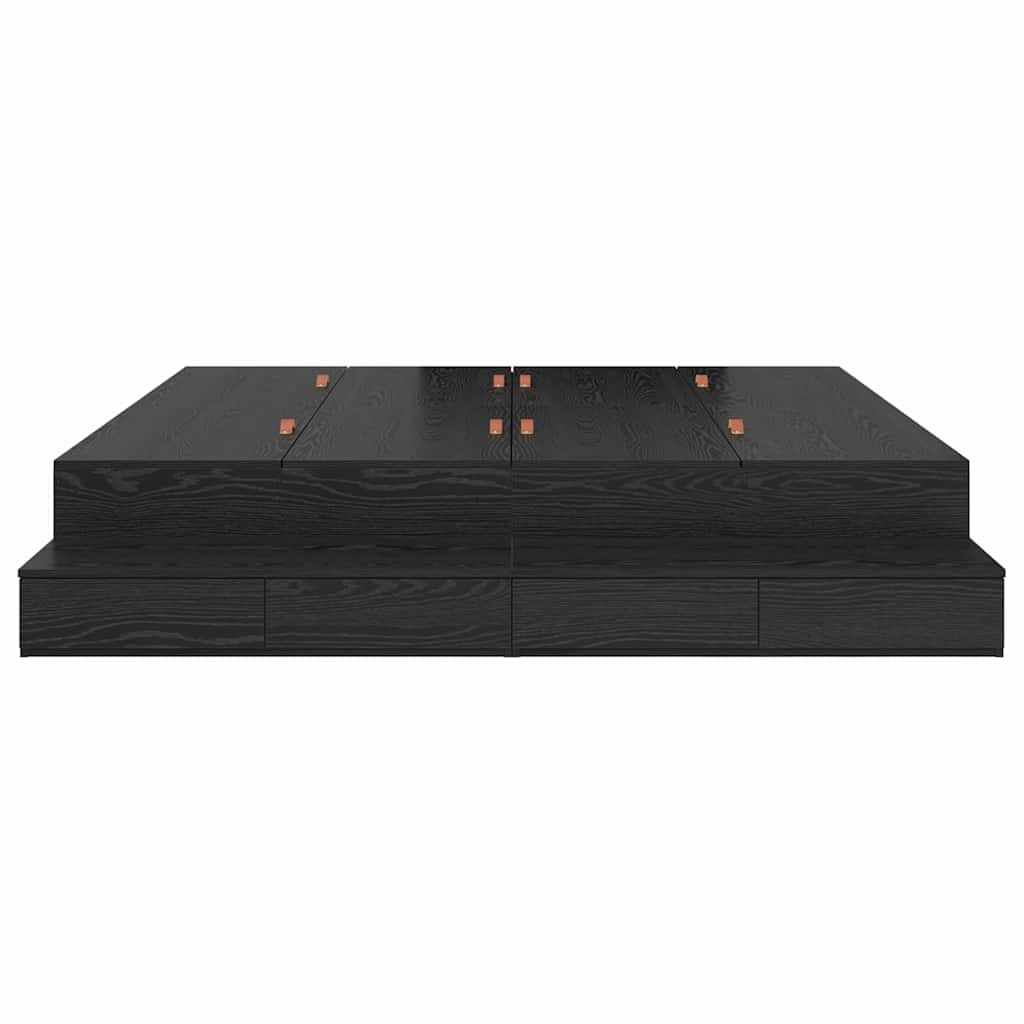 Storage Bed Frame Black Oak 200x200 cm - Bargainia.com - 8721158898029 - 3335622