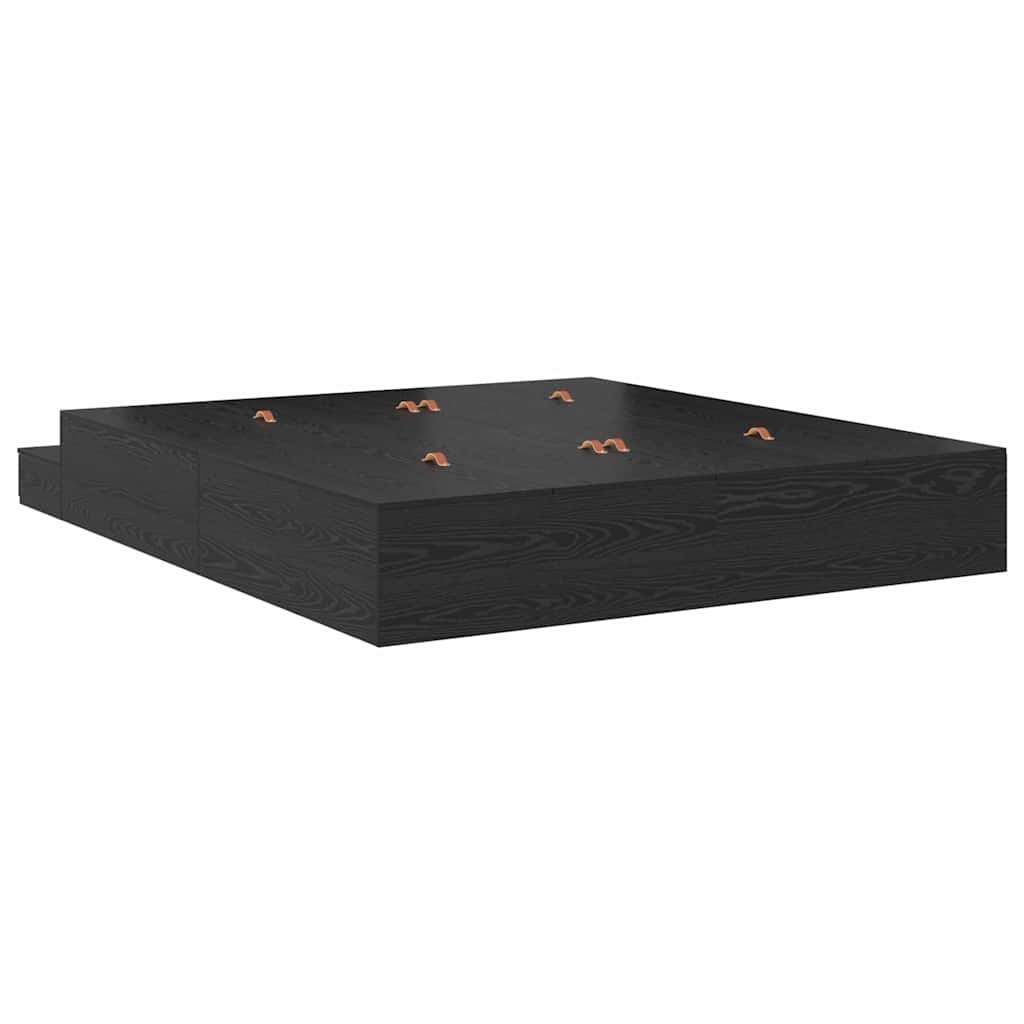 Storage Bed Frame Black Oak 200x200 cm - Bargainia.com - 8721158898029 - 3335622
