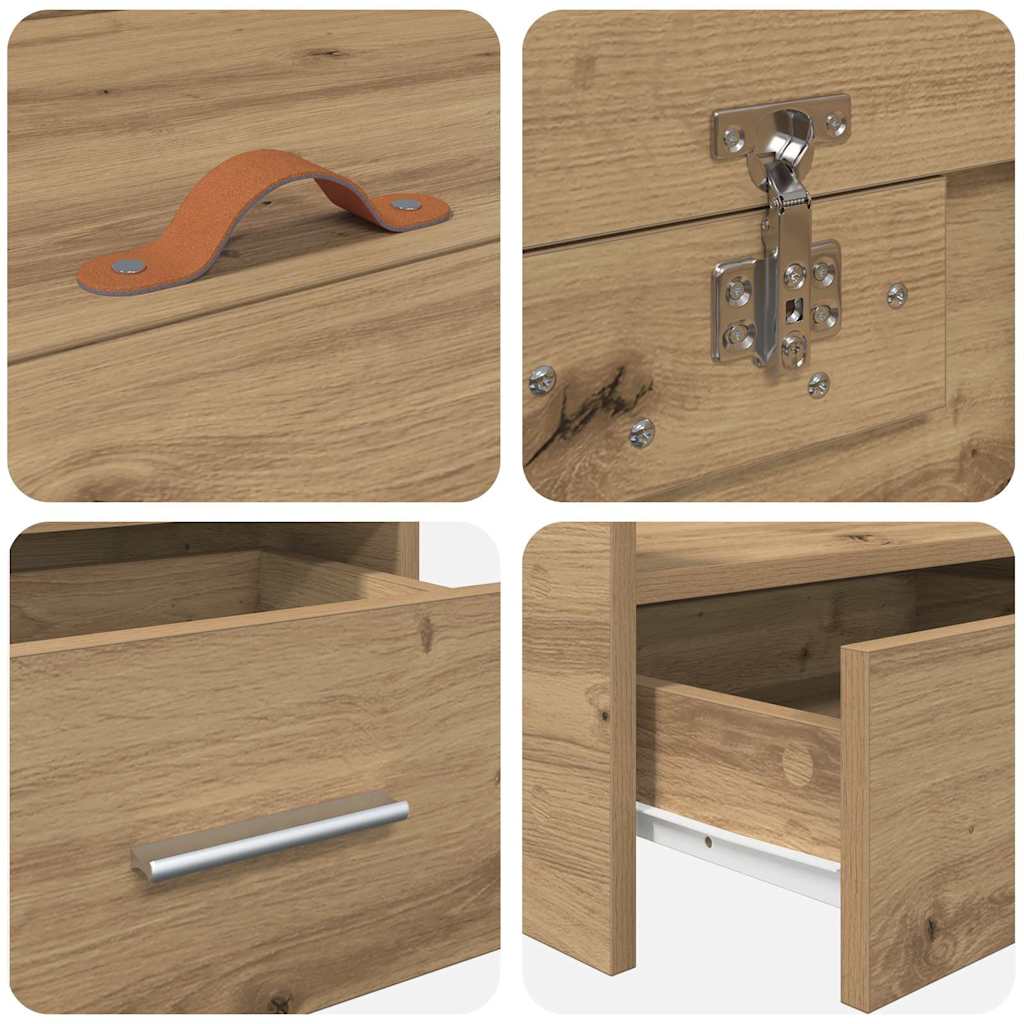 Storage Bed Frame with Drawer Artisan Oak 80 x 200 cm Engineered wood - Bargainia.com - 8721158894243 - 3335244