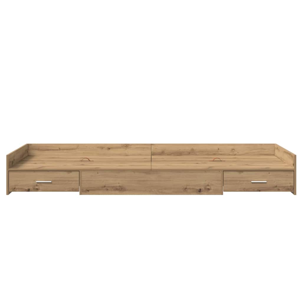Storage Bed Frame with Drawer Artisan Oak 80 x 200 cm Engineered wood - Bargainia.com - 8721158894243 - 3335244