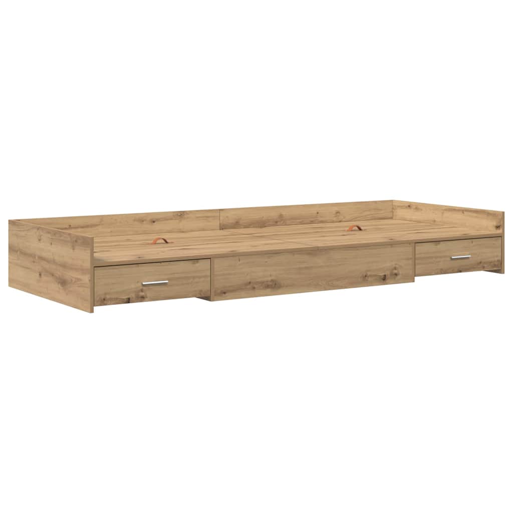 Storage Bed Frame with Drawer Artisan Oak 80 x 200 cm Engineered wood - Bargainia.com - 8721158894328 - 3335252
