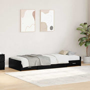 Storage Bed Frame with Drawer Black Oak 100 x 200 cm Engineered wood - Bargainia.com - 8721158894021 - 3335222