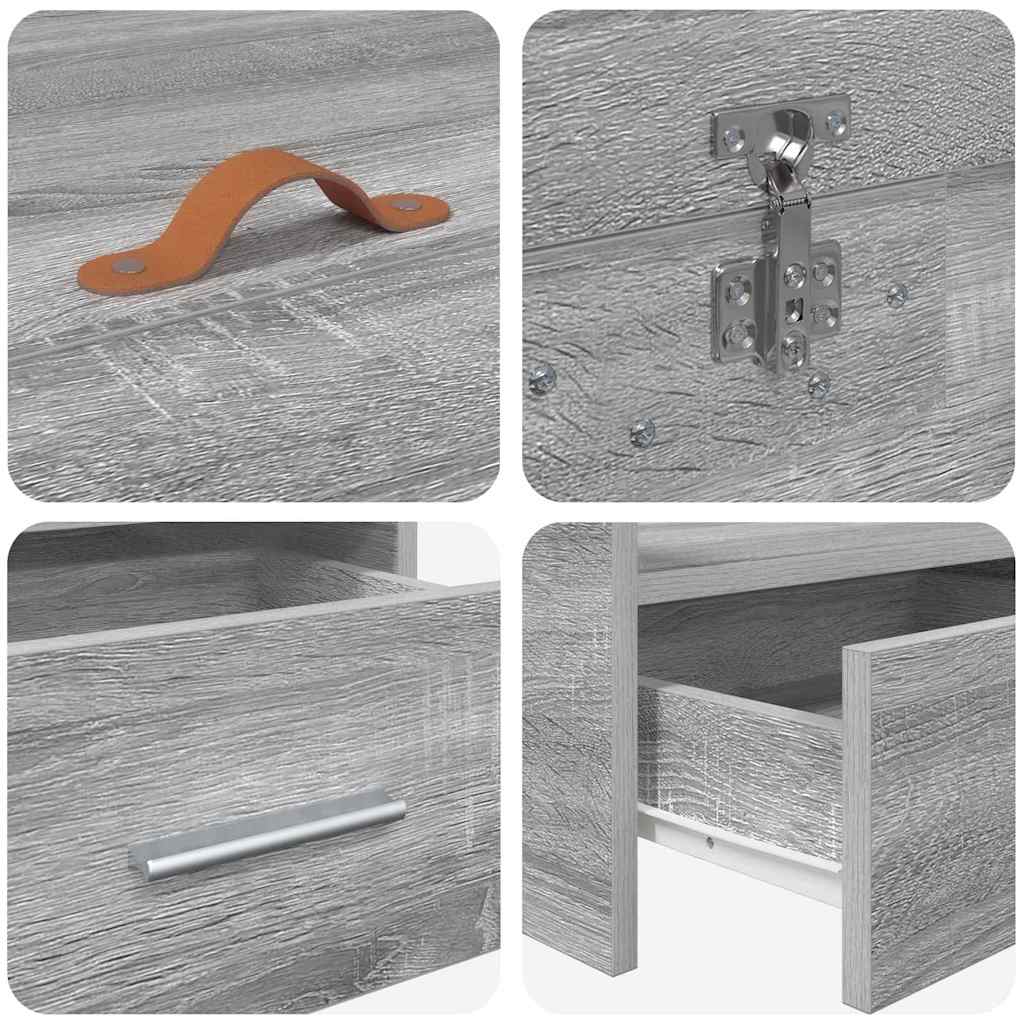 Storage Bed Frame with Drawer Grey Sonoma 80 x 200 cm Engineered wood - Bargainia.com - 8721158894229 - 3335242