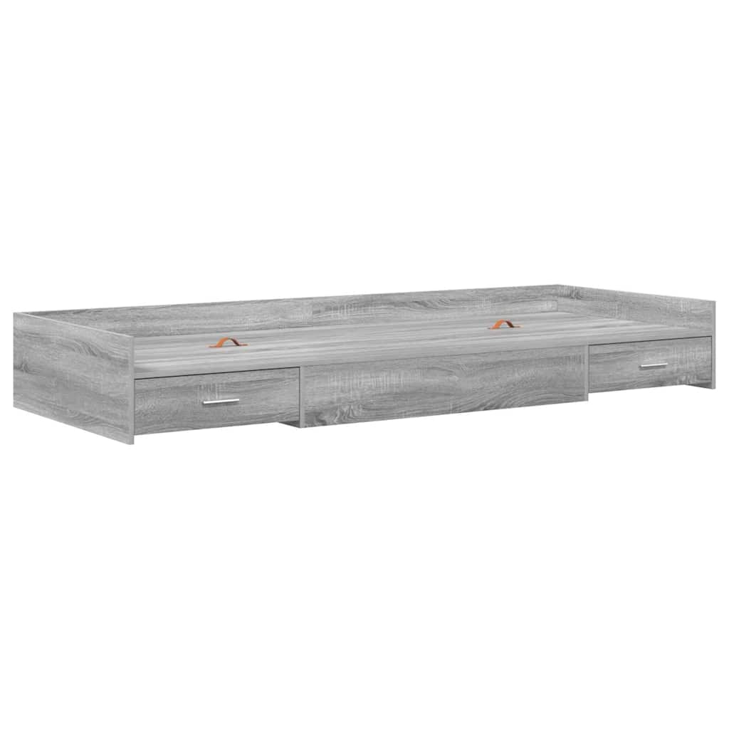 Storage Bed Frame with Drawer Grey Sonoma 80 x 200 cm Engineered wood - Bargainia.com - 8721158894229 - 3335242