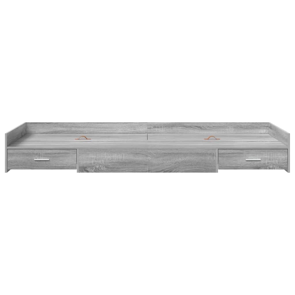 Storage Bed Frame with Drawer Grey Sonoma 90 x 200 cm Engineered wood - Bargainia.com - 8721158894144 - 3335234