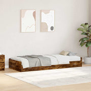 Storage Bed Frame with Drawer Smoked Oak 90 x 200 cm Engineered wood - Bargainia.com - 8721158894137 - 3335233