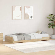 Storage Bed Frame with Drawer Sonoma Oak 100 x 200 cm Engineered wood - Bargainia.com - 8721158894038 - 3335223