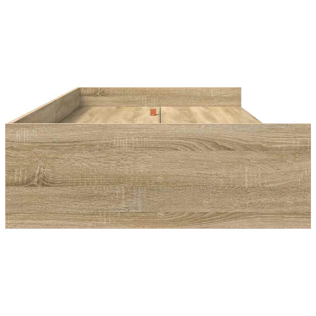 Storage Bed Frame with Drawer Sonoma Oak 100 x 200 cm Engineered wood - Bargainia.com - 8721158894038 - 3335223