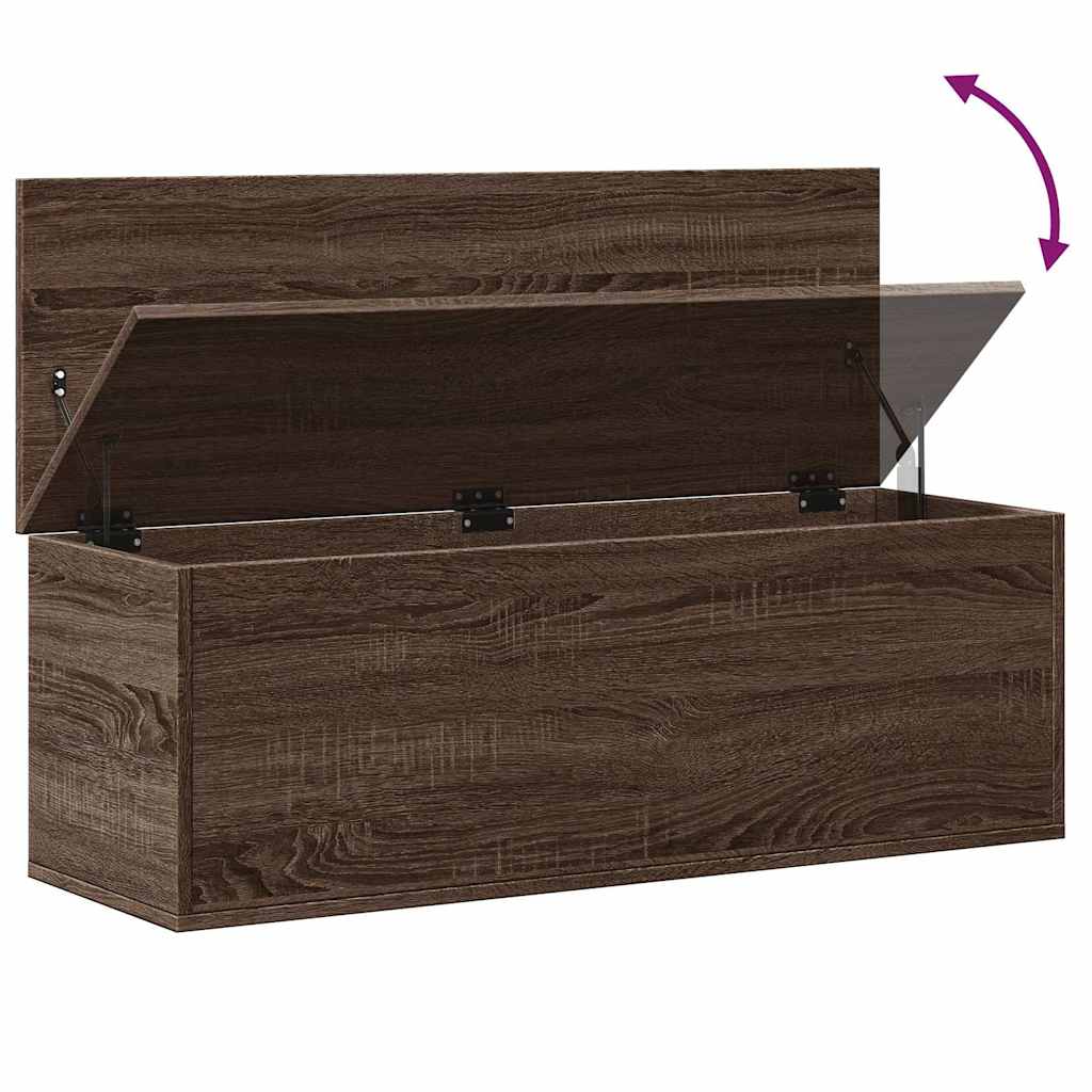 Storage Box Brown Oak 102x35x35 cm Engineered Wood - Bargainia.com - 