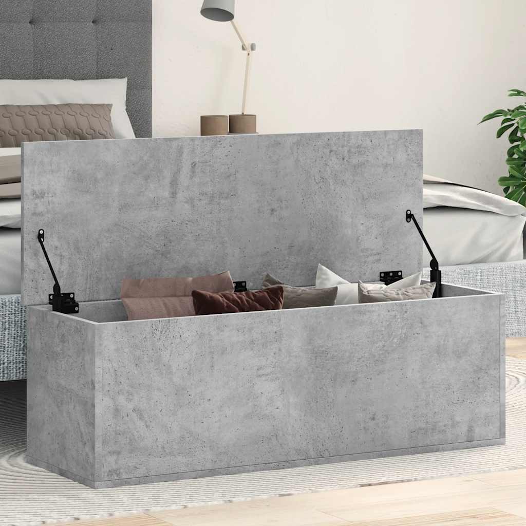 Storage Box Concrete Grey 102x35x35 cm Engineered Wood - Bargainia.com - 