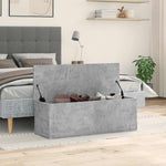 Storage Box Concrete Grey 102x35x35 cm Engineered Wood - Bargainia.com - 