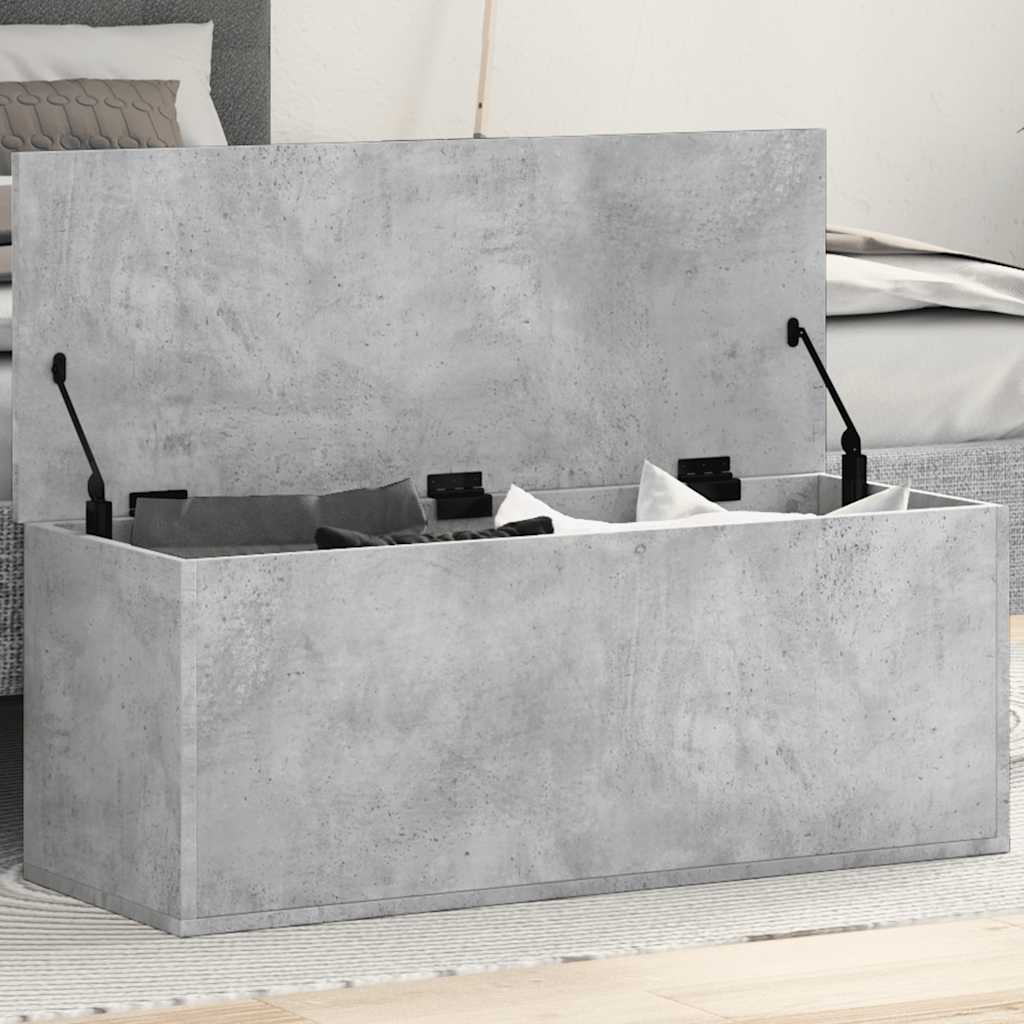 Storage Box Concrete Grey 90x35x35 cm Engineered Wood - Bargainia.com - 