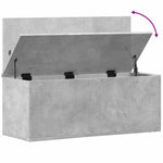 Storage Box Concrete Grey 90x35x35 cm Engineered Wood - Bargainia.com - 