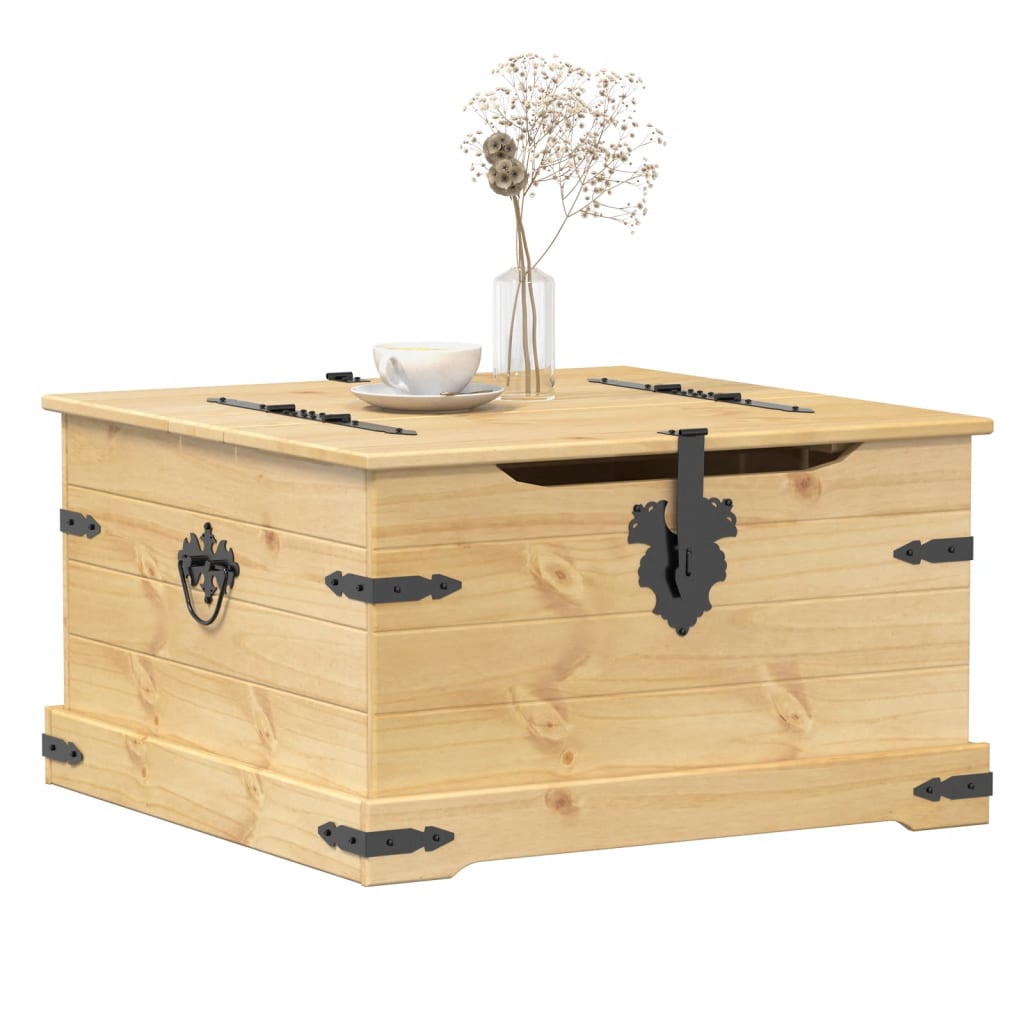 Storage Box Corona 78x78x45 cm Solid Wood Pine - Bargainia.com - 