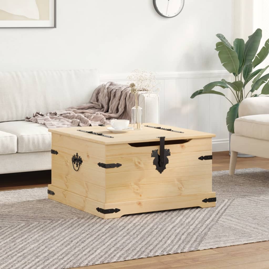Storage Box Corona 78x78x45 cm Solid Wood Pine - Bargainia.com - 