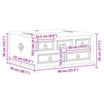 Storage Box Corona 90x78x45 cm Solid Wood Pine - Bargainia.com - 