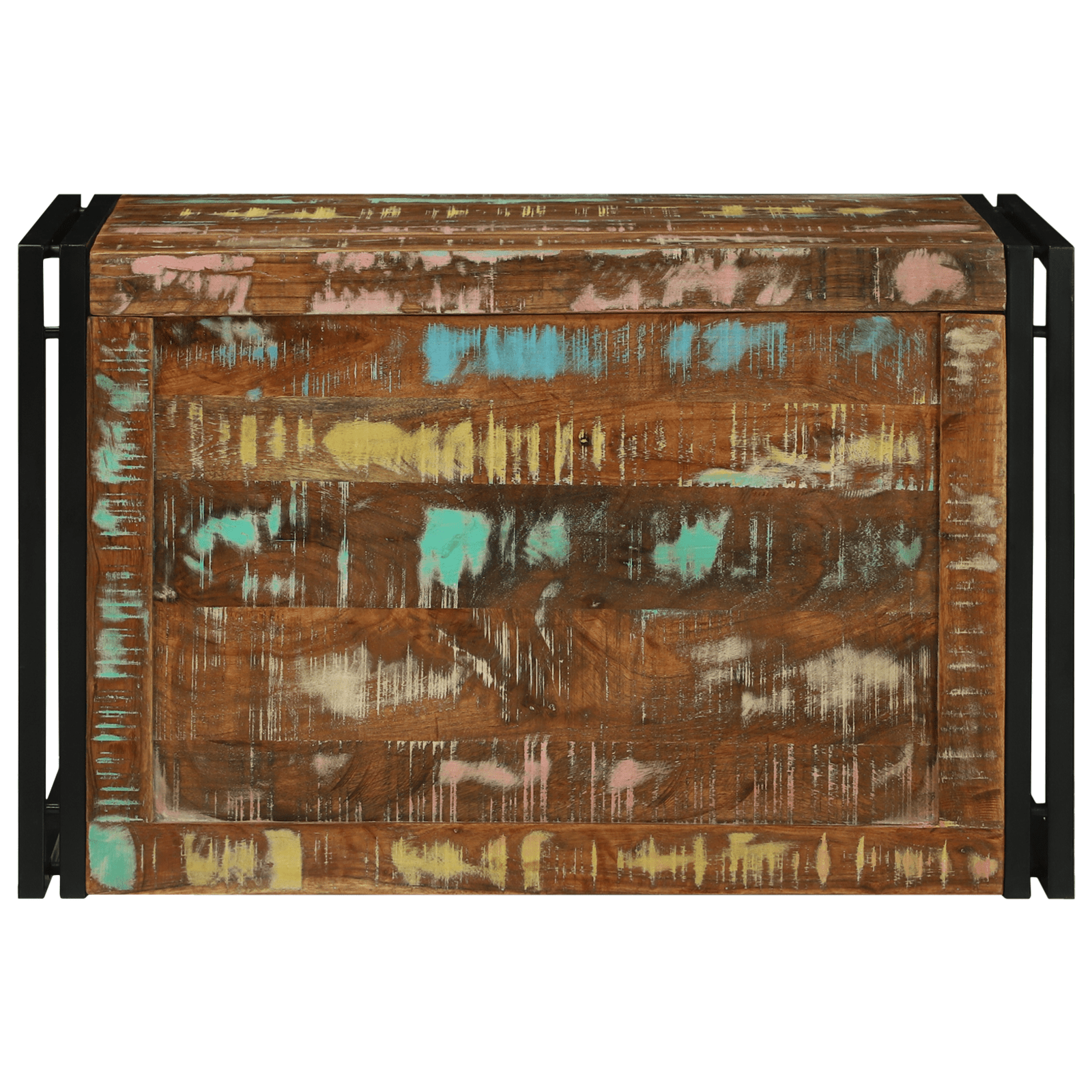 Storage Box Multicolour 80x50x50 cm Solid Wood Reclaimed - Bargainia.com - 