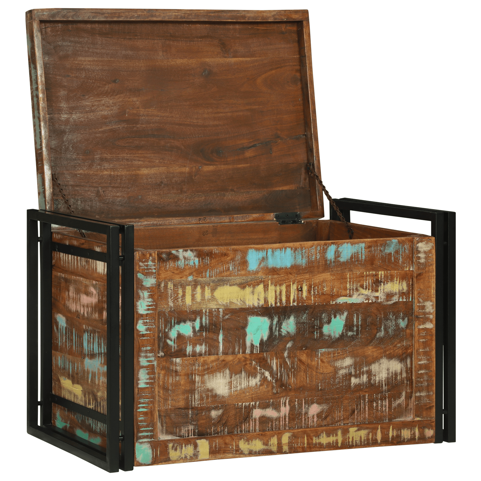 Storage Box Multicolour 80x50x50 cm Solid Wood Reclaimed - Bargainia.com - 