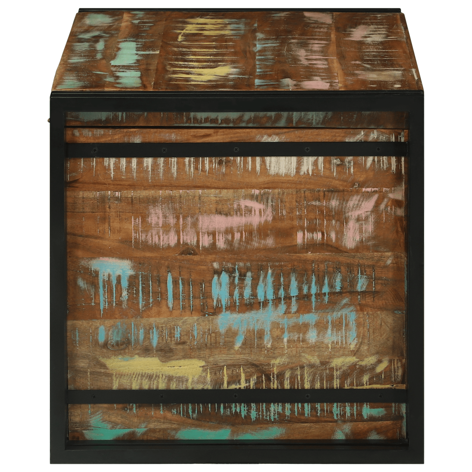Storage Box Multicolour 80x50x50 cm Solid Wood Reclaimed - Bargainia.com - 