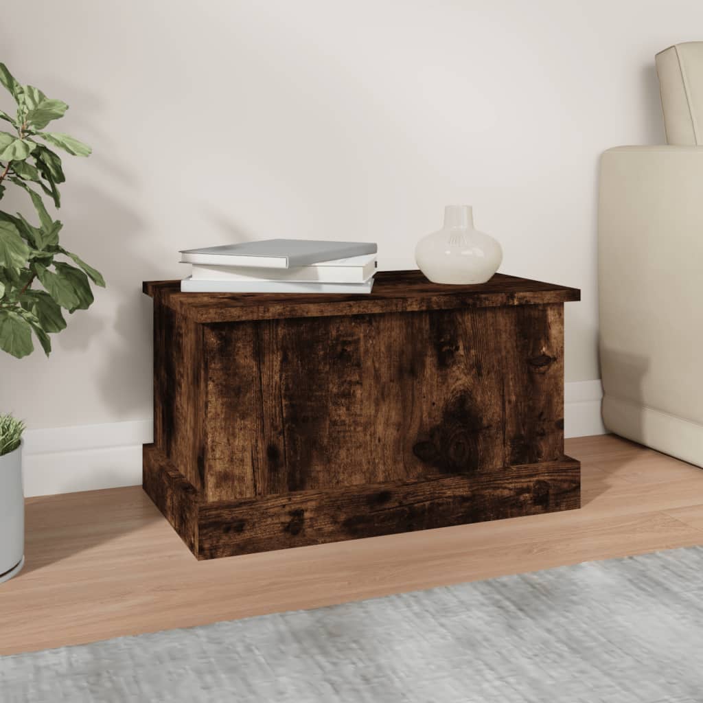 Storage Box Smoked Oak 50x30x28 cm Engineered Wood - Bargainia.com - 