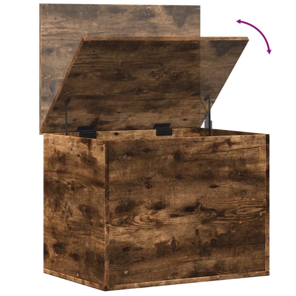 Storage Box Smoked Oak 60x42x46 cm Engineered Wood - Bargainia.com - 