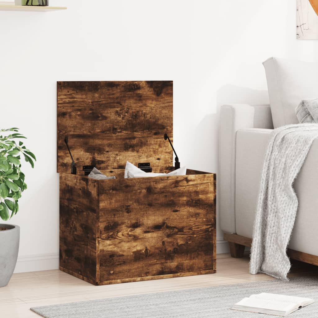 Storage Box Smoked Oak 60x42x46 cm Engineered Wood - Bargainia.com - 