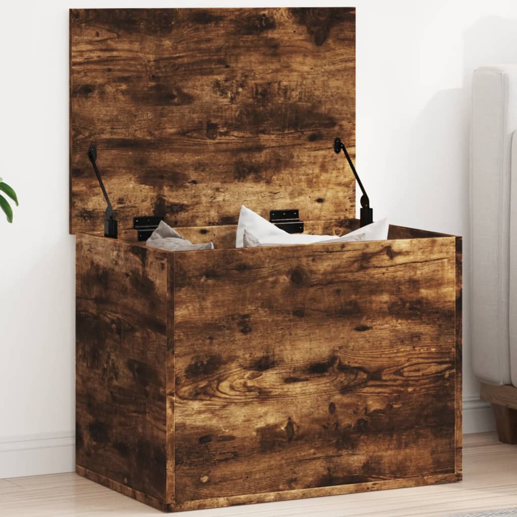 Storage Box Smoked Oak 60x42x46 cm Engineered Wood - Bargainia.com - 