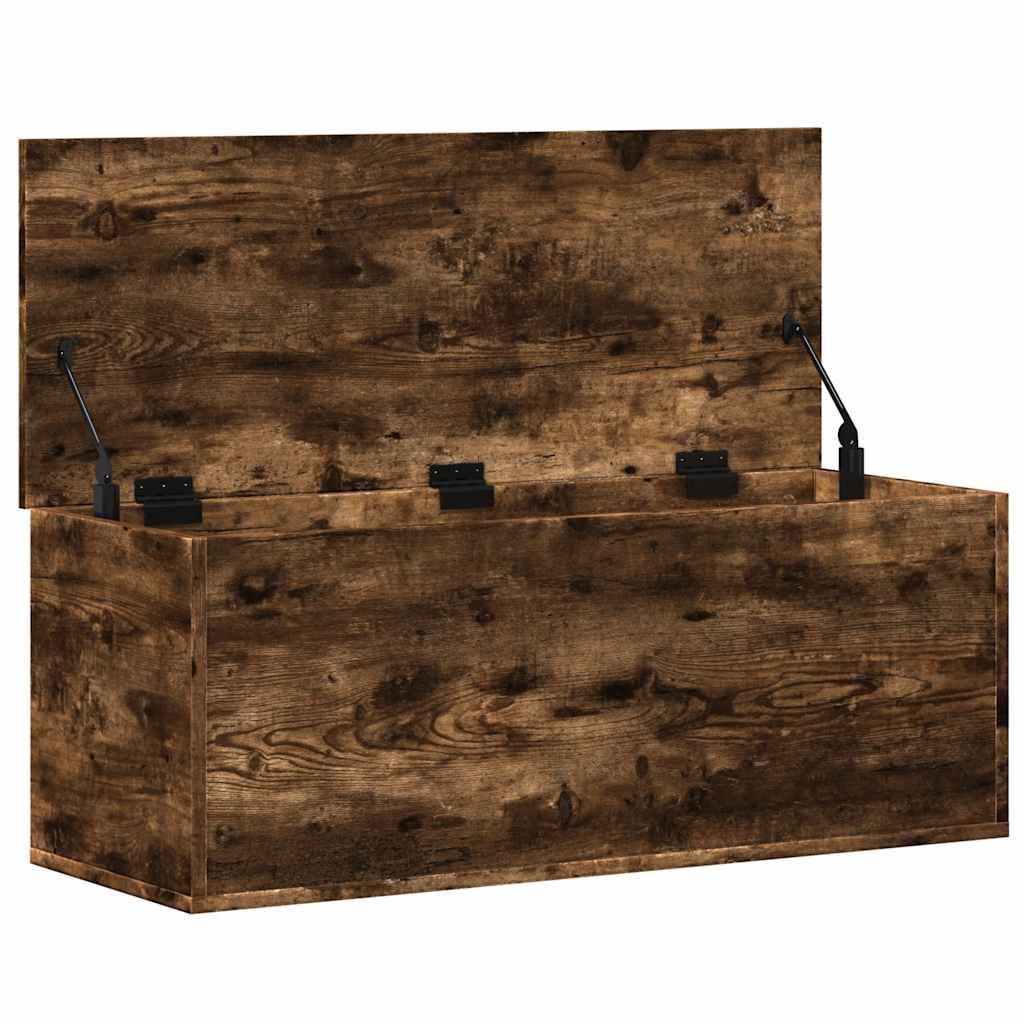 Storage Box Smoked Oak 90x35x35 cm Engineered Wood - Bargainia.com - 