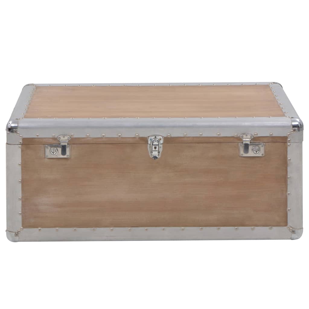 Storage Box Solid Fir Wood 91x52x40 cm Brown - Bargainia.com - 