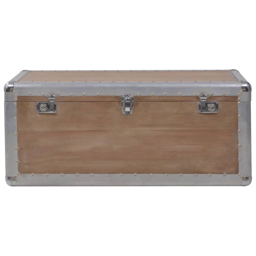 Storage Box Solid Fir Wood 91x52x40 cm Brown - Bargainia.com - 