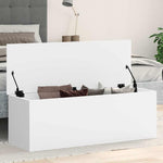 Storage Box White 102x35x35 cm Engineered Wood - Bargainia.com - 
