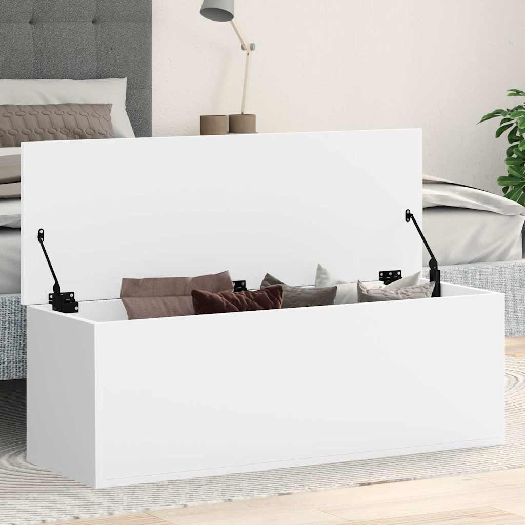 Storage Box White 102x35x35 cm Engineered Wood - Bargainia.com - 