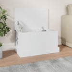 Storage Box White 50x30x28 cm Engineered Wood - Bargainia.com - 