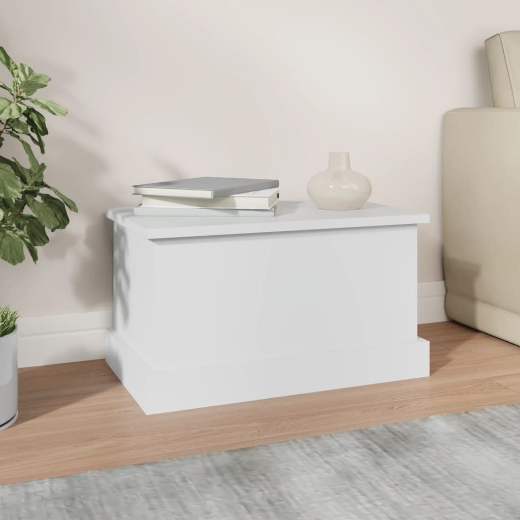 Storage Box White 50x30x28 cm Engineered Wood - Bargainia.com - 