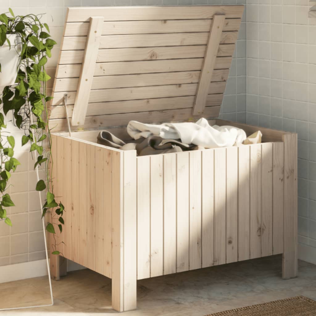 Storage Box with Lid RANA 80x49x54 cm Solid Wood Pine - Bargainia.com - 