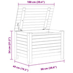 Storage Box with Lid RANA White 100x49x54 cm Solid Wood Pine - Bargainia.com - 