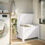 Storage Box with Lid RANA White 100x49x54 cm Solid Wood Pine - Bargainia.com - 