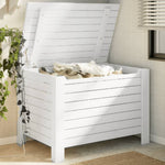 Storage Box with Lid RANA White 100x49x54 cm Solid Wood Pine - Bargainia.com - 