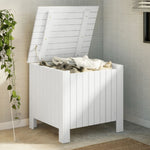 Storage Box with Lid RANA White 60x49x54 cm Solid Wood Pine - Bargainia.com - 