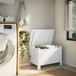 Storage Box with Lid RANA White 80x49x54 cm Solid Wood Pine - Bargainia.com - 