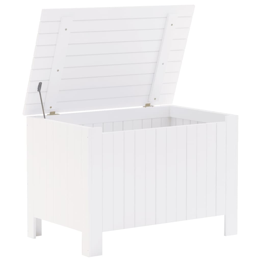 Storage Box with Lid RANA White 80x49x54 cm Solid Wood Pine - Bargainia.com - 