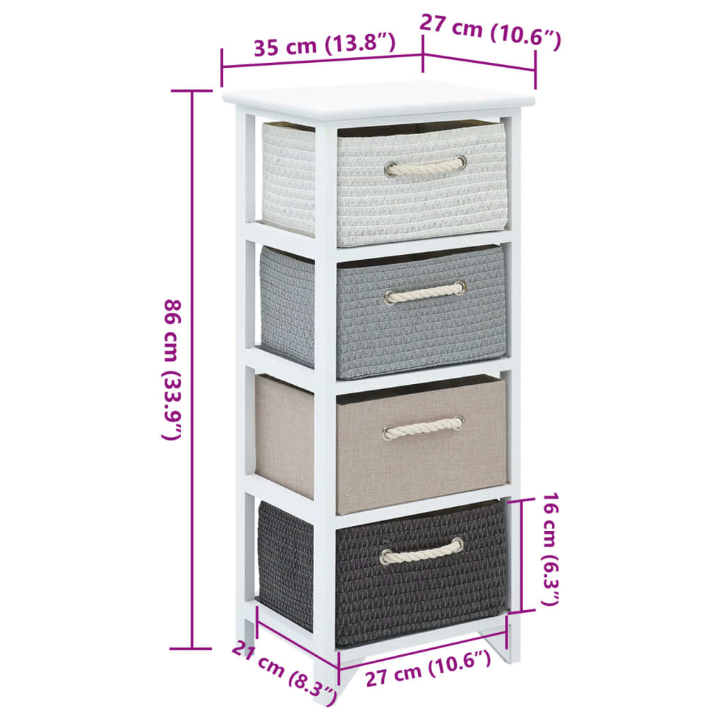 Storage Cabinet 4 Drawers Wood - Bargainia.com - 8718475971443 - 242890