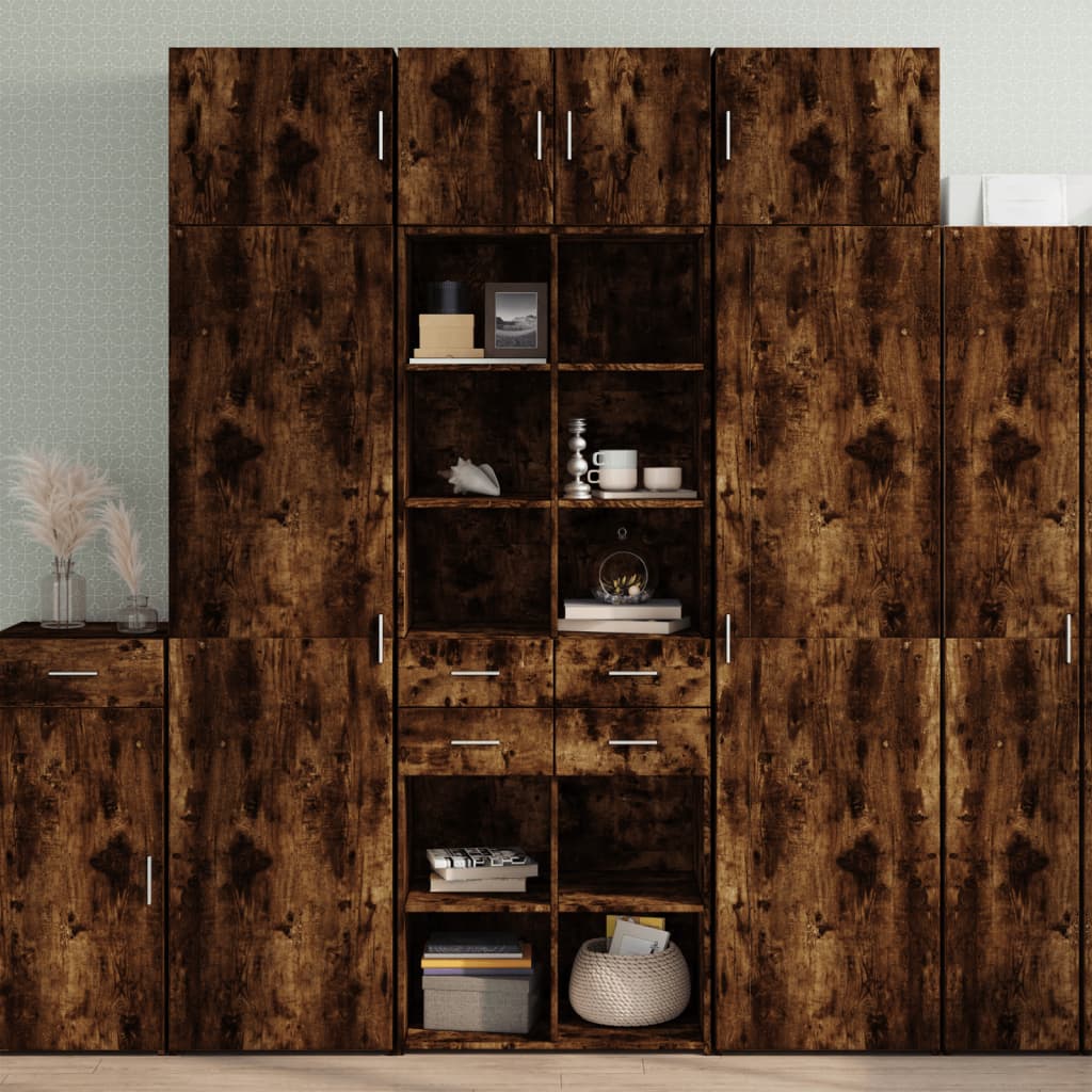 Storage Cabinet Smoked Oak 70x42.5x225 cm Engineered Wood - Bargainia.com - 8721102654299 - 3281340