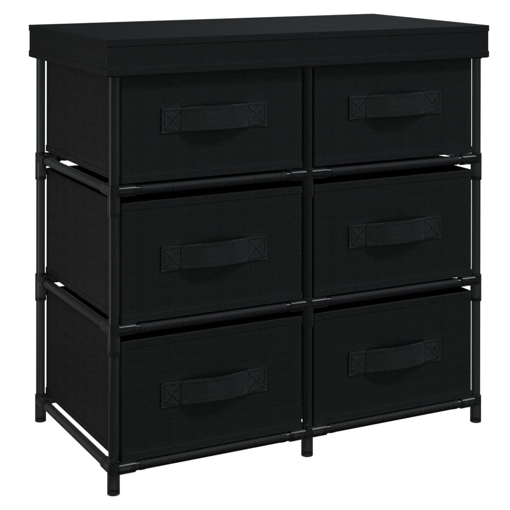 Storage Cabinet with 6 Drawers 55x29x55 cm Black Steel - Bargainia.com - 8720286640784 - 337257