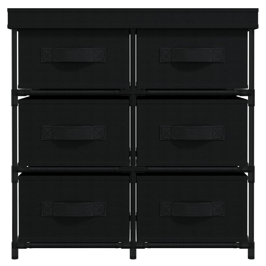 Storage Cabinet with 6 Drawers 55x29x55 cm Black Steel - Bargainia.com - 8720286640784 - 337257