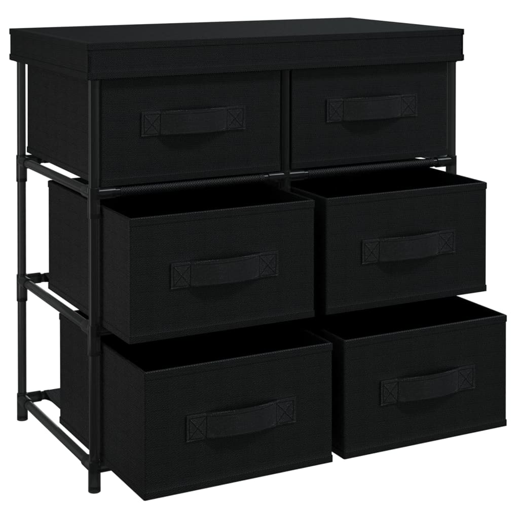 Storage Cabinet with 6 Drawers 55x29x55 cm Black Steel - Bargainia.com - 8720286640784 - 337257
